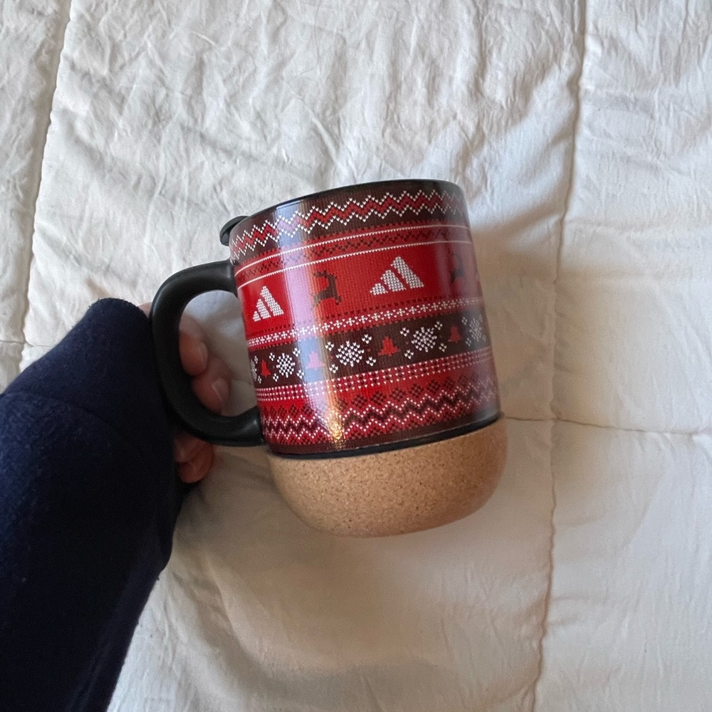 Red and Black Adidas Christmas Patterned Mug
